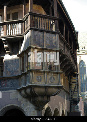 Haus Pfister, mit seiner Fassade aus Colmar im Elsass, Frankreich Stockfoto