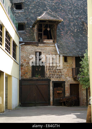 Hinterhof in Colmar im Elsass, Frankreich Stockfoto