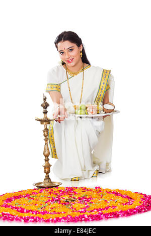 Südindische Diwali-fest Pooja Stockfoto