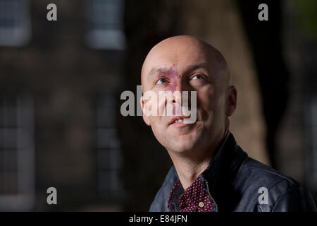 Christopher Brookmyre, schottische Krimiautorin, auf dem Edinburgh International Book Festival 2014. Edinburgh, Schottland. Stockfoto