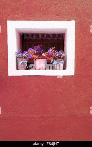 Die Farben der Wände der Burano, Venedig, Italien Stockfoto