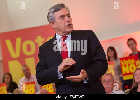 Gordon Brown, ehemaliger Premierminister, Labour-Politiker, während schottische Unabhängigkeit Referendum Kampagne, Glasgow, Schottland. Stockfoto