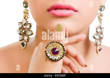 Glamour Damen entwerfen Indianerschmuck Stockfoto