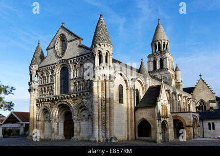 Kirche Notre-Dame la Grande, eine romanische Kirche, Poitiers, Departement Vienne, Region Poitou-Charentes, Frankreich Stockfoto