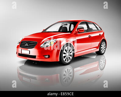 Dreidimensionale Form rot Limousine Studioaufnahme Stockfoto