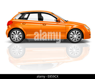 Studio Foto einer orange-Limousine in einen weißen Hintergrund. Stockfoto