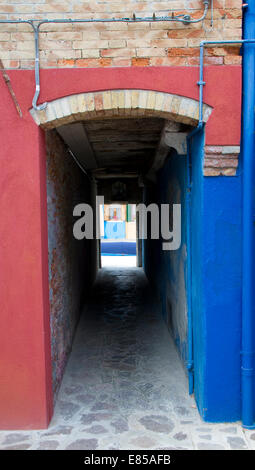 Die Farben der Wände der Burano, Venedig, Italien Stockfoto