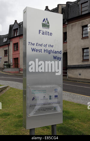 Melden Sie sich am Ende des West Highland Way in Fort William Stockfoto