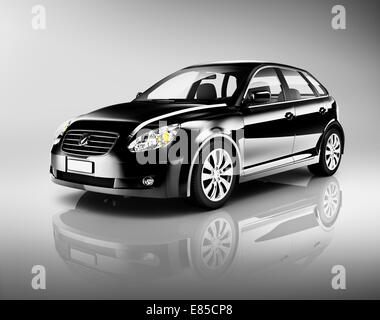 Dreidimensionale Form schwarzen Limousine Studioaufnahme Stockfoto