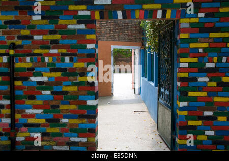 Die Farben der Wände der Burano, Venedig, Italien Stockfoto