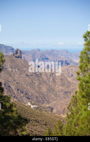 Gran Canaria, Caldera von Tejeda, Blick vom Aussichtspunkt Cruz de Tejeda Stockfoto