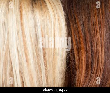 Braun und blond Haare Hintergrund Stockfoto