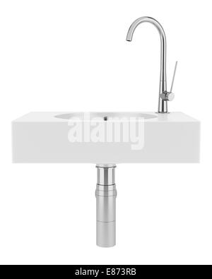 keramische Badezimmer Waschbecken isolierten auf weißen Hintergrund