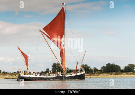 Das Segeln Schiff; Distel "am Fluss Blackwater in Essex. Stockfoto