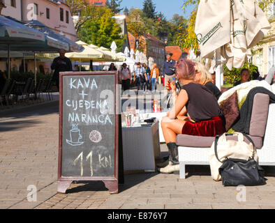 Zagreb-Café, Tkalciceva Straße Stockfoto