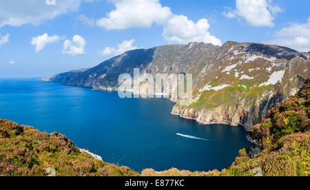 Die Slieve League Klippen aus der Sicht außerhalb Teelin, County Donegal, Irland Stockfoto