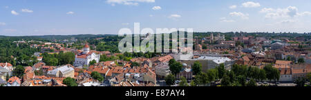 Panorama der Altstadt/Senamiestyje, vom Glockenturm Vilnius Universität, Vilnius, Litauen Stockfoto