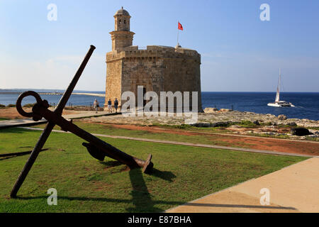 Der Wachturm von Castell de Sant Nicolau, Ciutadella, Menorca, Spanien Stockfoto