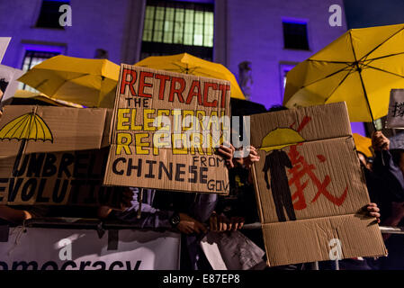 Hong Kong-Protest vor der chinesischen Botschaft in London Stockfoto