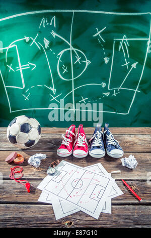 Planung gewinnen das Spiel in Fußball Stockfoto