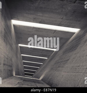 Abstrakte leeren dunklen konkrete Tunnel Interior 3d Hintergrund Stockfoto