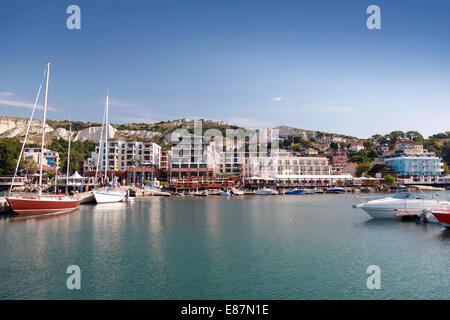 Yachten und Boote vertäut sind in der Marina von Balchik, Bulgarien Stockfoto