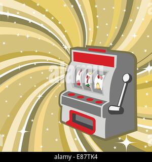 Vektor-Illustration des Glücksspiels Maschine auf dem schönen glänzenden Hintergrund Stock Vektor