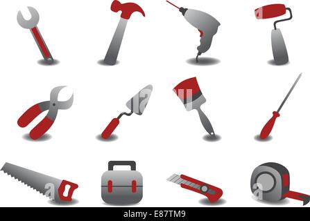 Vektor-Illustration für die professionelle Reparatur Werkzeuge Symbole. Stock Vektor
