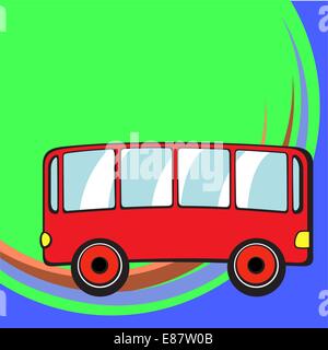 Vektor-Illustration von Transport-Cartoon. Kleine lustige Bus. Stock Vektor