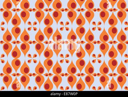 Vektor-Illustration von rot - Orange Tropfen funkiges Retro-Muster Stock Vektor