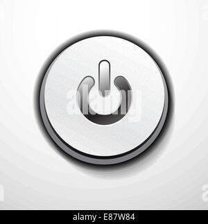 Metallische Power Button-design Stock Vektor