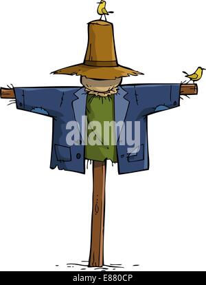 Vogelscheuche auf einem weißen Hintergrund-Vektor-illustration Stock Vektor