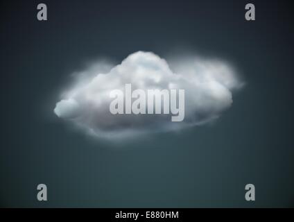 Vektor-Illustration von cool einzelne Wetter-Icon - Wolke schwebt in den dunklen Himmel Stock Vektor