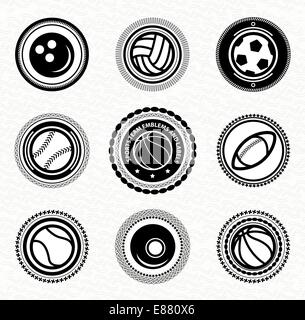 Sport team Vitage Retro-Abzeichen und Etiketten Stock Vektor