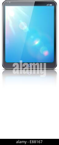 Vektor-Illustration von Edel-Tablet-PC mit Bluescreen auf weißem Hintergrund Stock Vektor