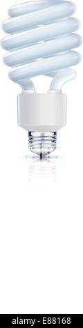 Vektor-Illustration edel energiesparende kompakte Leuchtstoff Glühlampe auf weißem Hintergrund Stock Vektor