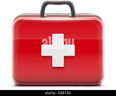 Vektor-Illustration des medizinischen Konzepts mit erste-Hilfe-Kasten-Symbol Stock Vektor