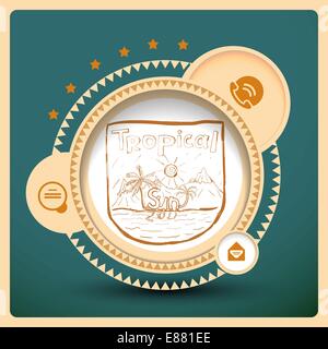 Tropische Sonne-Web-Design-Elemente Stock Vektor