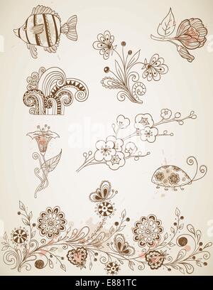 Vektor handgezeichnete doodle Elemente für das design Stock Vektor