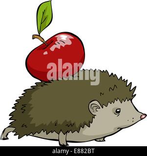 Igel auf einem weißen Hintergrund-Vektor-illustration Stock Vektor