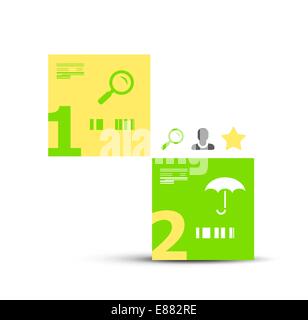 Modernen geometrischen Banner | zwei Schritten Infografik Stock Vektor