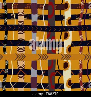 Stammes-Musterdesign mit überlappenden Elemente Stock Vektor