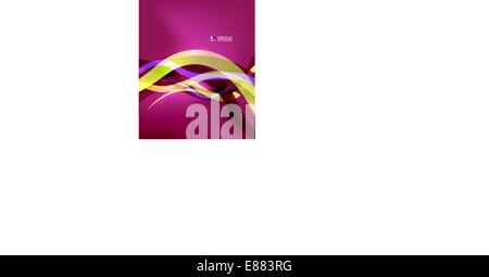 Transparente bunte Wellenlinien mit Lichteffekten. Vektor-abstrakten Hintergrund-Design-Vorlage Stock Vektor
