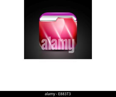 Glänzende Ordnersymbol / mobile app-Schaltfläche Stock Vektor