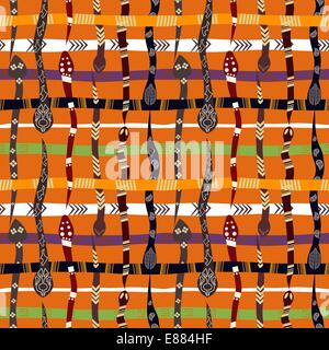 Ethnische nahtlose Textur mit Schlangen Stock Vektor