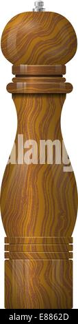 Aus Holz Pfeffermühle Stock Vektor