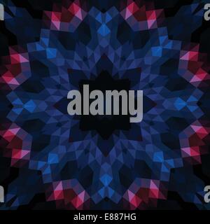 Stilisierte Runde Mandala-ähnlichen Design auf schwarzem Hintergrund Stock Vektor