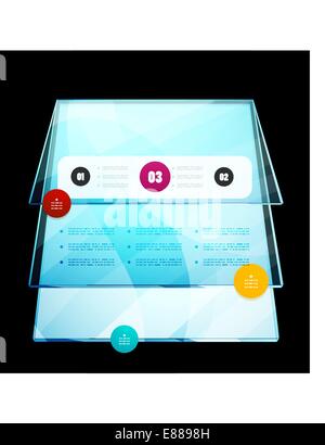 Infografik-moderne Vektor-Design-Vorlage - glänzenden Glasplatten Stock Vektor