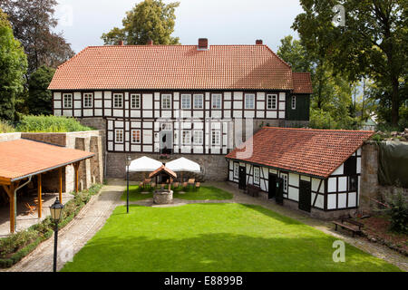 Museum, Innenhof der Burgruine, Coppenbrügge, Niedersachsen, Deutschland, Europa, Stockfoto
