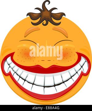 Seltsam lächelnd toothy smiley Stock Vektor
